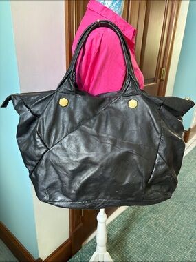 Marc Jacobs  Tote bag  shoulder bag  large bag  leather black/brass hardware EUC